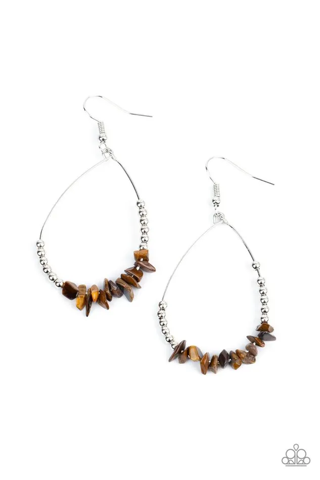 Earrings Paparazzi Jewelry Paparazzi Earring Come Out of Your SHALE Brown