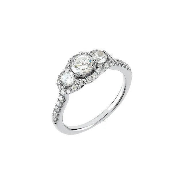 235 Ct Round Real Natural Earth Mined Diamond 3 Stone Style Engagement Ring 14K White Gold GB Rings 235 Ct Round Real Natural Earth Mined Diamond 3 Stone Style Engagement Ring 14K White Gold GB Rings
