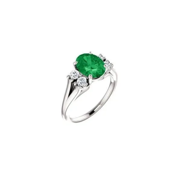 740 Carats Green Emerald And Natural Earth Mined Diamonds Anniversary Ring 14K Gold White New GB Rings 740 Carats Green Emerald And Natural Earth Mined Diamonds Anniversary Ring 14K Gold White New GB Rings