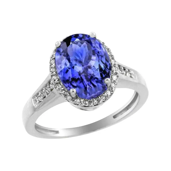 GB Rings Big Tanzanite With Small Natural Earth Mined Diamonds 575 Carats Ring White Gold 14K GB Rings Big Tanzanite With Small Natural Earth Mined Diamonds 575 Carats Ring White Gold 14K