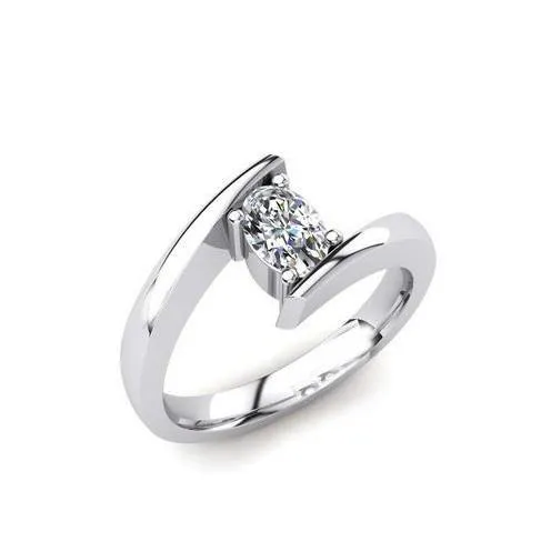 GB Rings White Gold Sparkling Oval Cut Solitaire Natural Earth Mined Diamond Wedding Ring GB Rings White Gold Sparkling Oval Cut Solitaire Natural Earth Mined Diamond Wedding Ring