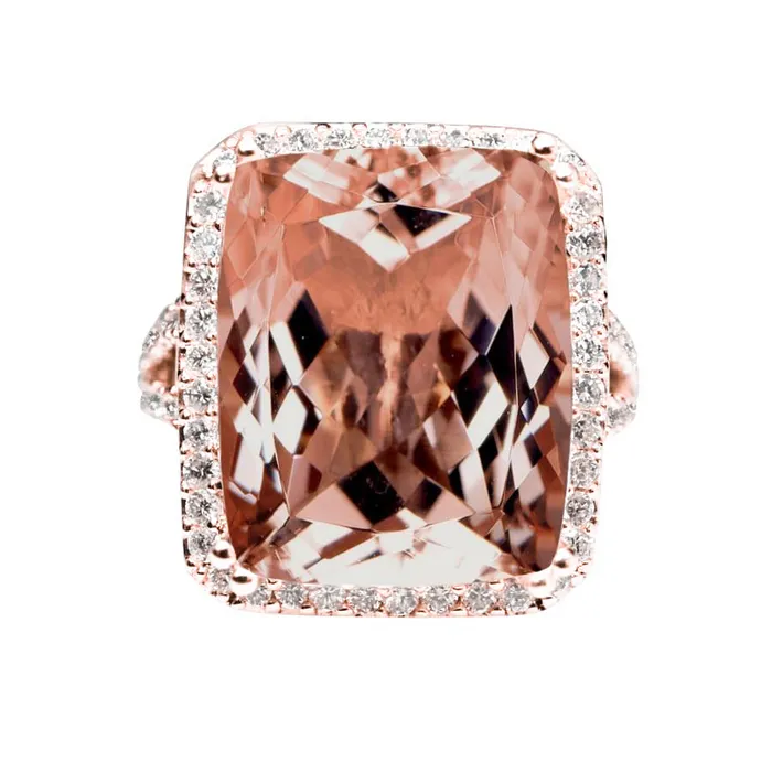Halo Cushion Morganite And Natural Earth Mined Diamond 1390 Ct Ring Gold Rose GB Rings Halo Cushion Morganite And Natural Earth Mined Diamond 1390 Ct Ring Gold Rose GB Rings