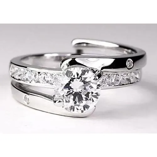 Rings GB Real Bypass Shank Setting Round Real Natural Earth Mined Diamond Engagement Ring 2 Carats Rings GB Real Bypass Shank Setting Round Real Natural Earth Mined Diamond Engagement Ring 2 Carats