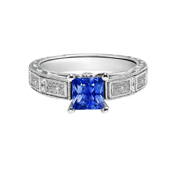 Rings Vintage Style Princess Ceylon Sapphire Natural Earth Mined Diamond Ring 550 Carats HarryChadEntcom Rings Vintage Style Princess Ceylon Sapphire Natural Earth Mined Diamond Ring 550 Carats HarryChadEntcom