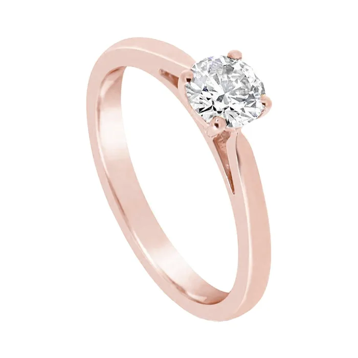 Rose Gold Solitaire 2 Carat Round Natural Earth Mined Diamond Engagement Ring New GB Rings Rose Gold Solitaire 2 Carat Round Natural Earth Mined Diamond Engagement Ring New GB Rings