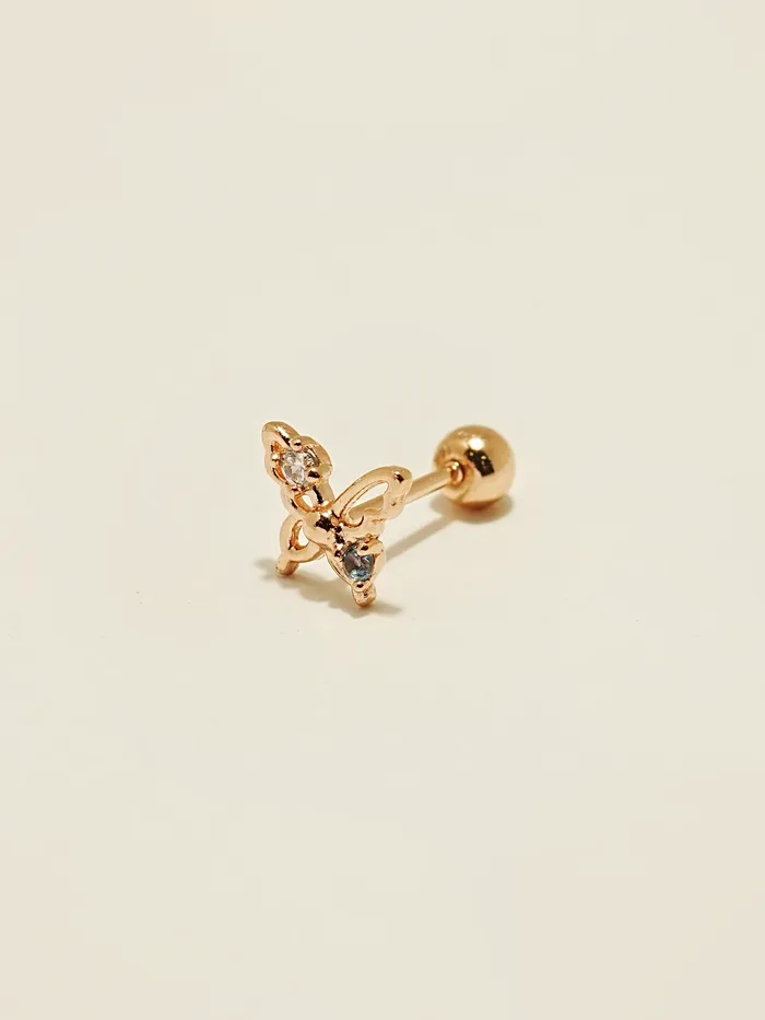 MinimalBijoux 14K Gold Cubic Butterfly Cartilage Earring 20G Earrings