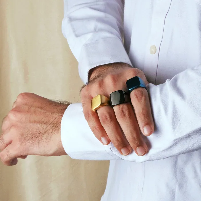 Upakarna Rings Matte Onyx Men Ring