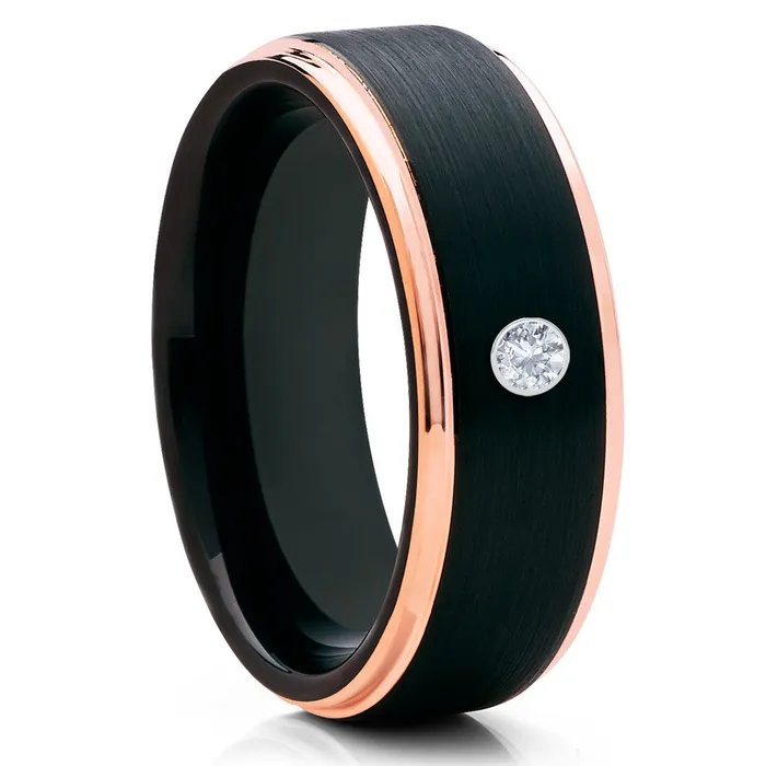 Clean Casting Jewelry Rings Black Tungsten Wedding Ring Diamond Wedding Ring Rose Gold Ring Black Ring Clean Casting Jewelry Rings Black Tungsten Wedding Ring Diamond Wedding Ring Rose Gold Ring Black Ring