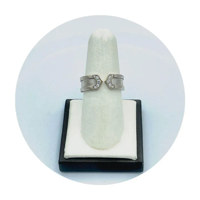 Estate 18K White Gold Cartier Diamond Fashion Band Shop IDC estore Rings Estate 18K White Gold Cartier Diamond Fashion Band Shop IDC estore Rings