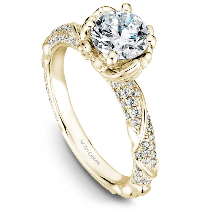 International Diamond Center Rings Noam Carver Yellow Gold Engagement Ring Setting with Woven Gold and Diamonds 050 CTW International Diamond Center Rings Noam Carver Yellow Gold Engagement Ring Setting with Woven Gold and Diamonds 050 CTW