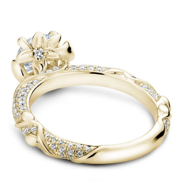 International Diamond Center Rings Noam Carver Yellow Gold Engagement Ring Setting with Woven Gold and Diamonds 050 CTW