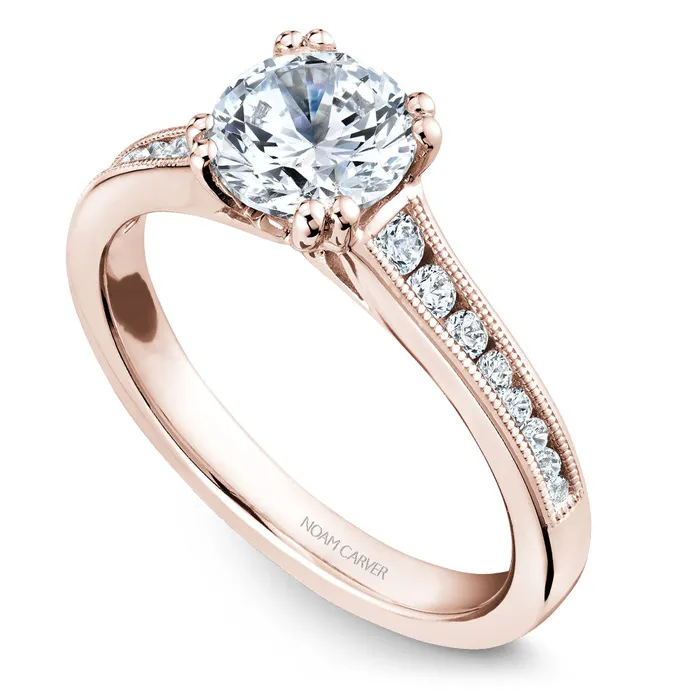 Noam Carver Rose Gold Channel Set Diamond Engagement Ring Setting 024 CTW International Diamond Center Rings Noam Carver Rose Gold Channel Set Diamond Engagement Ring Setting 024 CTW International Diamond Center Rings