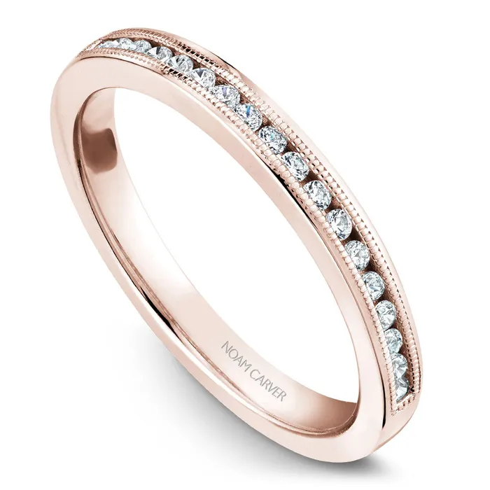 Noam Carver Rose Gold Channel Set Diamond Engagement Ring Setting 024 CTW International Diamond Center Rings
