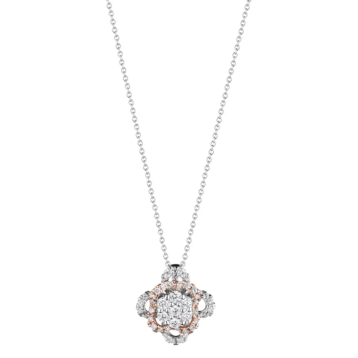 Verragio Veritage Diamond Cluster Floret Pendant 18K Gold 030CTW Shop IDC estore PreStyled Sets