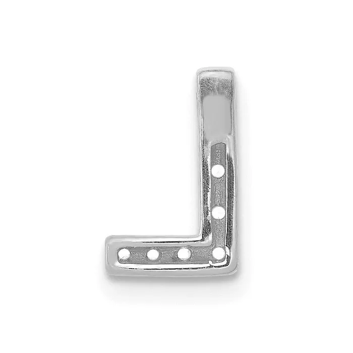 14k White Gold Diamond Initial L Charm Jewelry Charm Necklaces 14k White Gold Diamond Initial L Charm Jewelry Charm Necklaces