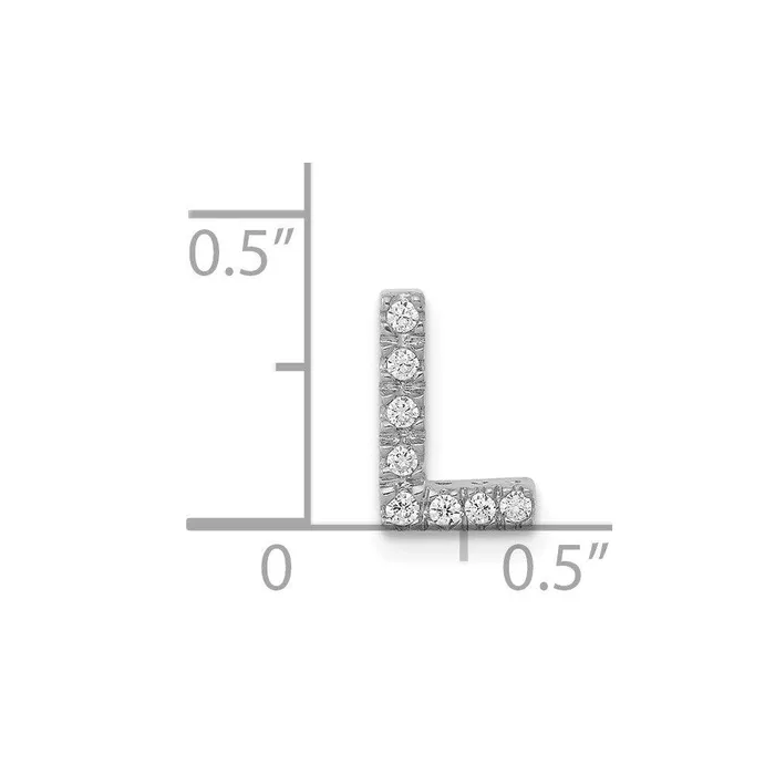 14k White Gold Diamond Initial L Charm Jewelry Charm Necklaces 14k White Gold Diamond Initial L Charm Jewelry Charm Necklaces