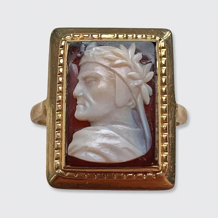 21stfinds Rings Hardstone Dante Alighieri Cameo Ring