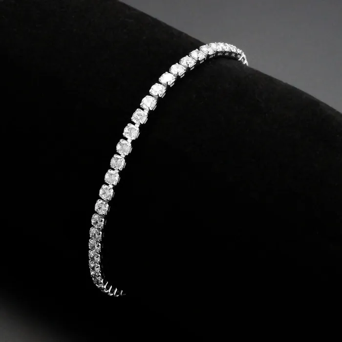 3W1691 Rhodium Brass Bracelet with AAA Grade CZ in Clear Alamode Bracelets 3W1691 Rhodium Brass Bracelet with AAA Grade CZ in Clear Alamode Bracelets