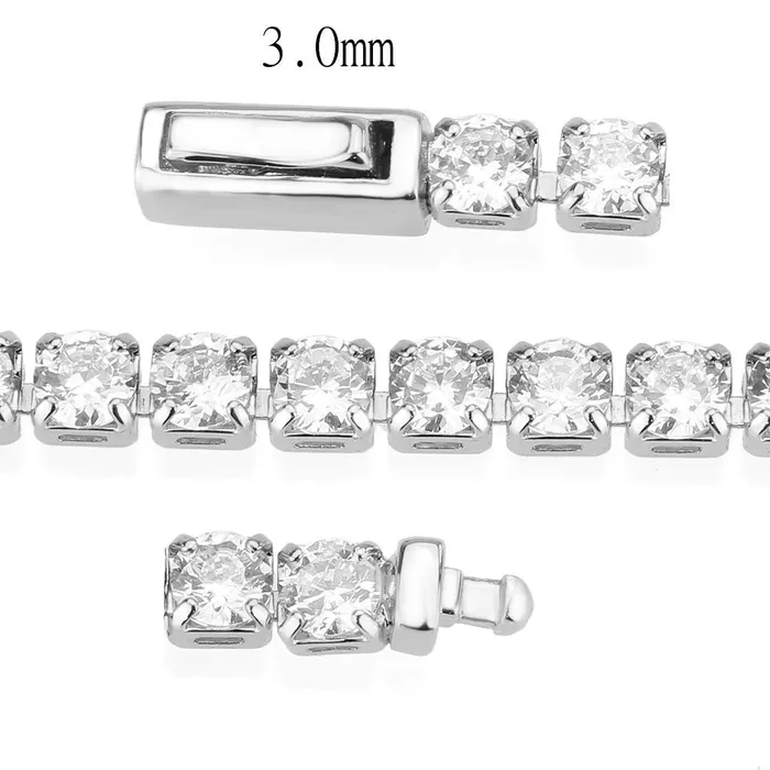 3W1691 Rhodium Brass Bracelet with AAA Grade CZ in Clear Alamode Bracelets 3W1691 Rhodium Brass Bracelet with AAA Grade CZ in Clear Alamode Bracelets