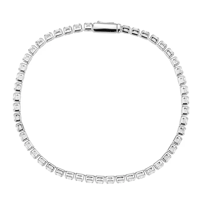 3W1691 Rhodium Brass Bracelet with AAA Grade CZ in Clear Alamode Bracelets 3W1691 Rhodium Brass Bracelet with AAA Grade CZ in Clear Alamode Bracelets