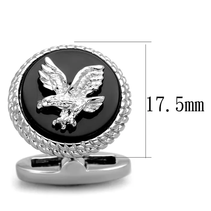 Alamode Bracelets TK1658 High polished no plating Stainless Steel Cufflink with Epoxy in Jet