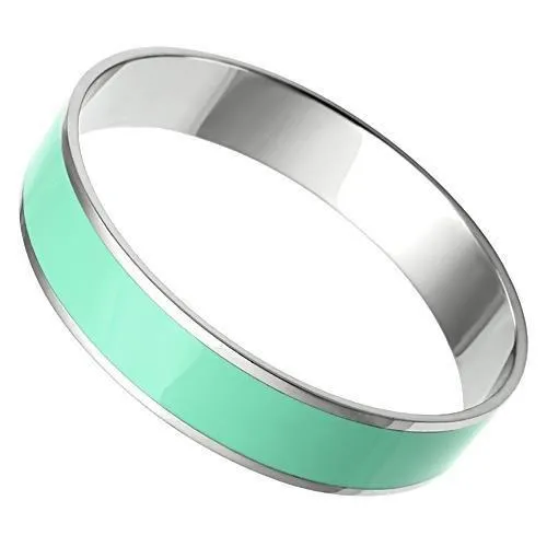 Alamode TK533 High polished no plating Stainless Steel Bangle with Epoxy in Aquamarine Bracelets Alamode TK533 High polished no plating Stainless Steel Bangle with Epoxy in Aquamarine Bracelets