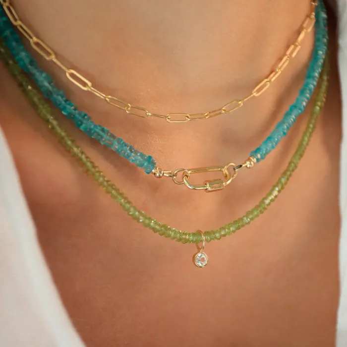 Apatite Carabiner Necklace Earthly Abundance Jewelry Necklaces