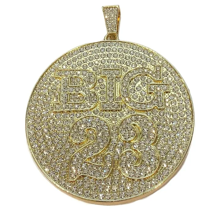 Bling Cartel 14K Gold Finish Big 23 Huge Jumbo Medallion Pendant PreStyled Sets