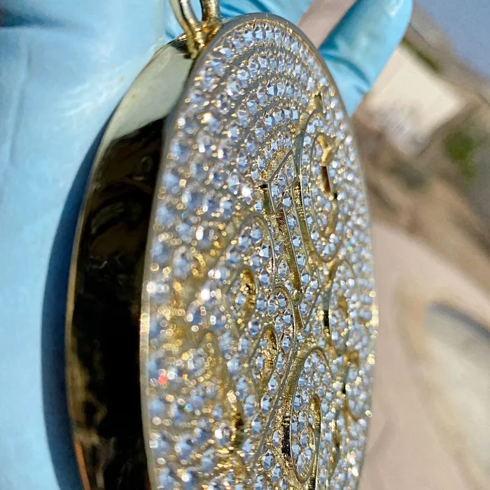 Bling Cartel 14K Gold Finish Big 23 Huge Jumbo Medallion Pendant PreStyled Sets Bling Cartel 14K Gold Finish Big 23 Huge Jumbo Medallion Pendant PreStyled Sets