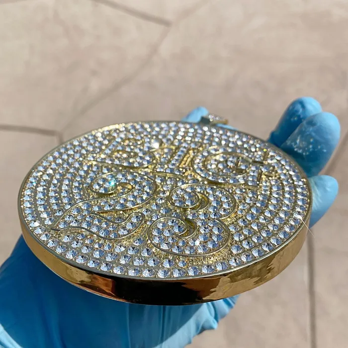 Bling Cartel 14K Gold Finish Big 23 Huge Jumbo Medallion Pendant PreStyled Sets Bling Cartel 14K Gold Finish Big 23 Huge Jumbo Medallion Pendant PreStyled Sets