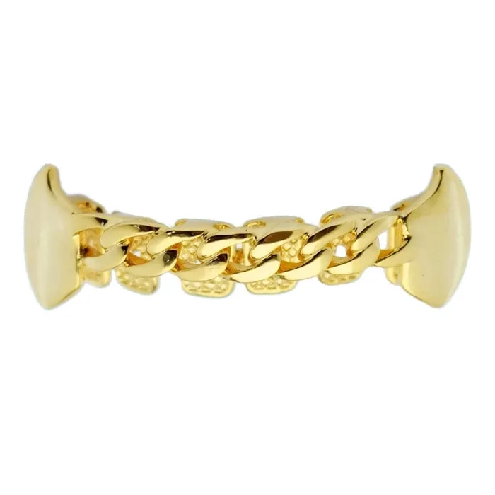 Bling Cartel Admin PreStyled Sets 14K Gold Plated Cuban Link Bottom Teeth Vampire Fangs Grillz