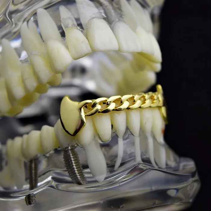 Bling Cartel Admin PreStyled Sets 14K Gold Plated Cuban Link Bottom Teeth Vampire Fangs Grillz