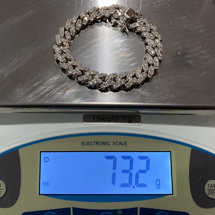 Bling Cartel Bracelets Mens 925 Sterling Silver Cuban Iced Bracelet Flooded Out 8 x 12mm Bling Cartel Bracelets Mens 925 Sterling Silver Cuban Iced Bracelet Flooded Out 8 x 12mm