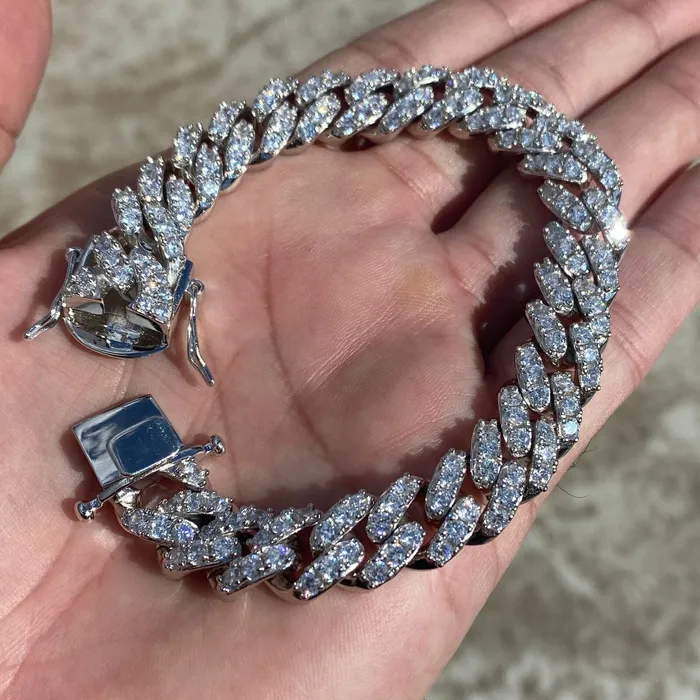 Bling Cartel Bracelets Mens 925 Sterling Silver Cuban Iced Bracelet Flooded Out 8 x 12mm Bling Cartel Bracelets Mens 925 Sterling Silver Cuban Iced Bracelet Flooded Out 8 x 12mm