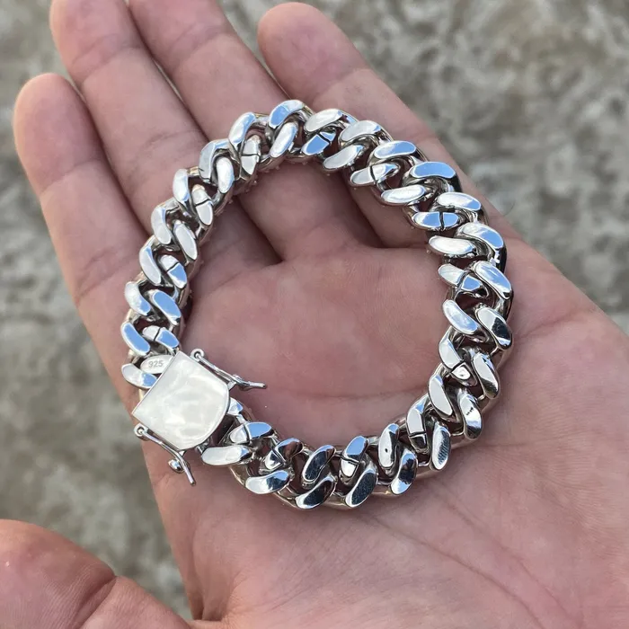 Bling Cartel Bracelets Mens 925 Sterling Silver Cuban Iced Bracelet Flooded Out 8 x 12mm Bling Cartel Bracelets Mens 925 Sterling Silver Cuban Iced Bracelet Flooded Out 8 x 12mm