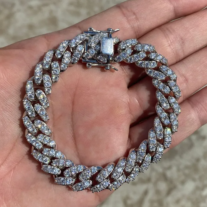 Bling Cartel Bracelets Mens 925 Sterling Silver Cuban Iced Bracelet Flooded Out 8 x 12mm Bling Cartel Bracelets Mens 925 Sterling Silver Cuban Iced Bracelet Flooded Out 8 x 12mm