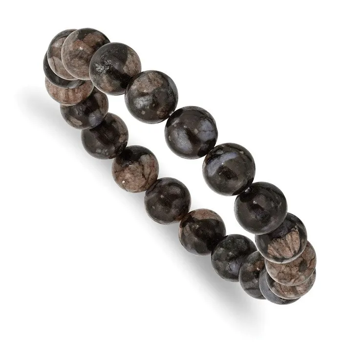 Bracelets Chisel Black and Brown Agate Beaded Stretch Bracelet
