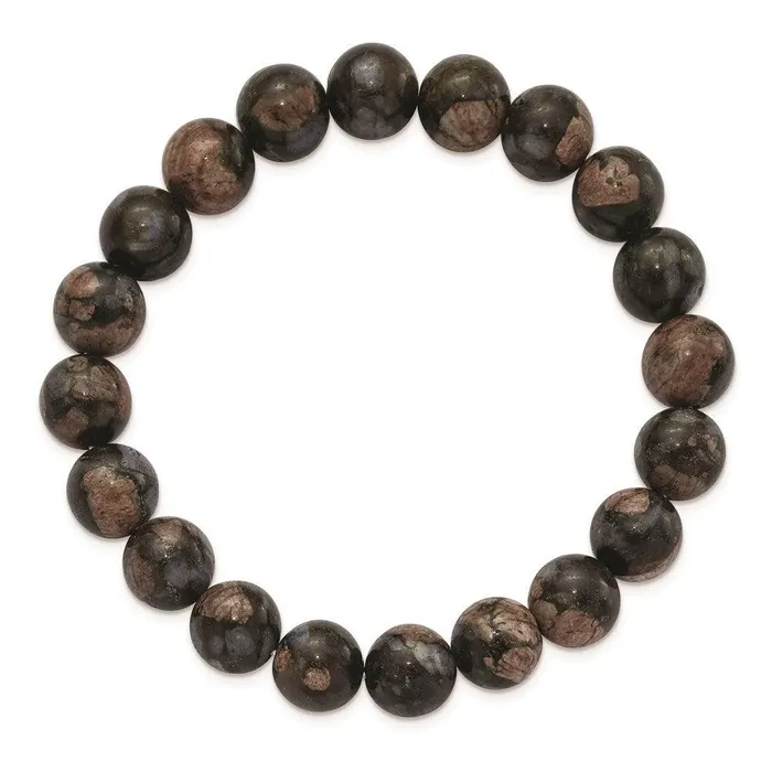 Bracelets Chisel Black and Brown Agate Beaded Stretch Bracelet