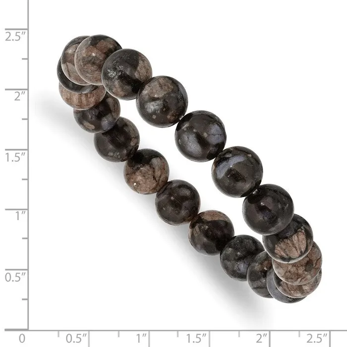Bracelets Chisel Black and Brown Agate Beaded Stretch Bracelet