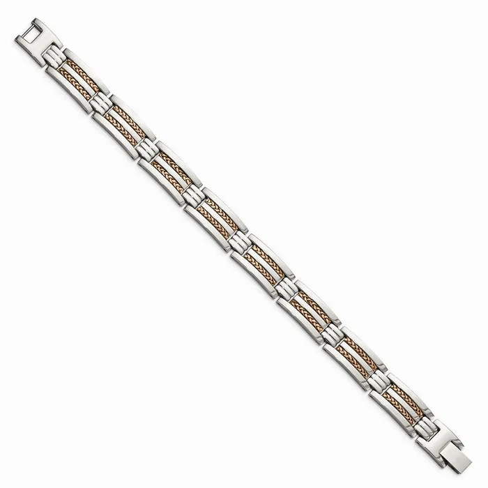 Bracelets Chisel Stainless Steel Polished Rose IPPlated Bracelet Bracelets Chisel Stainless Steel Polished Rose IPPlated Bracelet