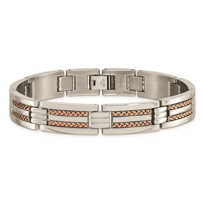 Bracelets Chisel Stainless Steel Polished Rose IPPlated Bracelet Bracelets Chisel Stainless Steel Polished Rose IPPlated Bracelet