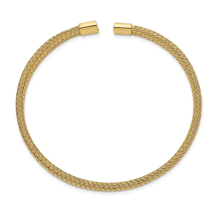 Bracelets Chisel Stainless Steel Polished Yellow IPplated 600mm Mesh Wire Cuff Bangle Bracelets Chisel Stainless Steel Polished Yellow IPplated 600mm Mesh Wire Cuff Bangle