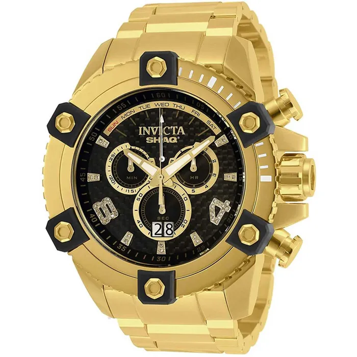 Bracelets Invicta Invicta Mens Diamond Watch Shaq Quartz Black Dial Yellow Gold Bracelet 33726 Bracelets Invicta Invicta Mens Diamond Watch Shaq Quartz Black Dial Yellow Gold Bracelet 33726