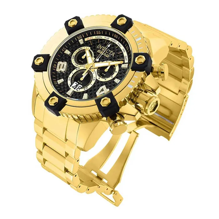 Bracelets Invicta Invicta Mens Diamond Watch Shaq Quartz Black Dial Yellow Gold Bracelet 33726 Bracelets Invicta Invicta Mens Diamond Watch Shaq Quartz Black Dial Yellow Gold Bracelet 33726