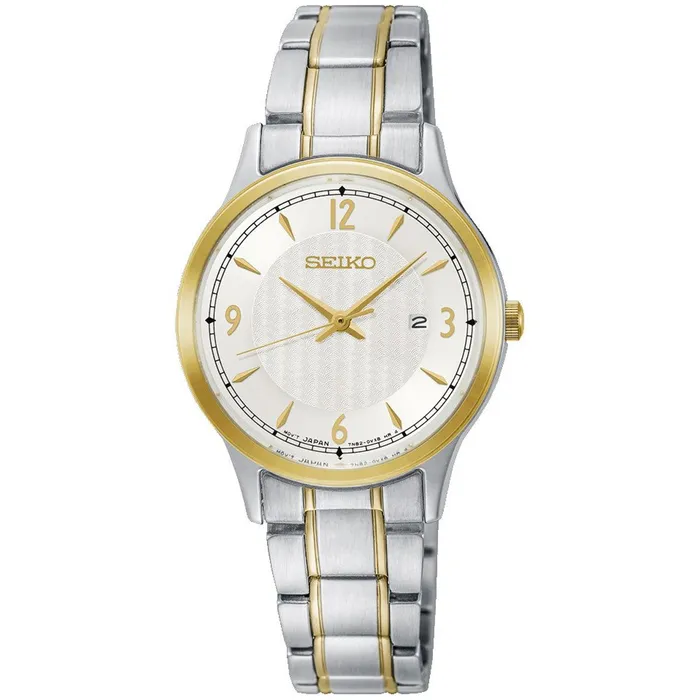 Bracelets Seiko Womens Quartz Watch Classic Silver Tone Dial Two Tone SS Bracelet SXDG94P1 SEIKO
