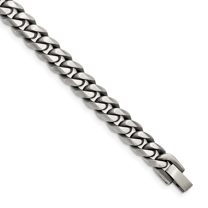 Bracelets Stainless Steel Antiqued and Brushed 9mm Curb 825in Bracelet Chisel Bracelets Stainless Steel Antiqued and Brushed 9mm Curb 825in Bracelet Chisel