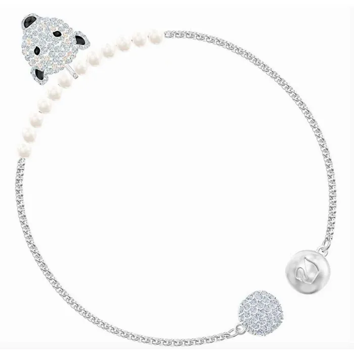 Bracelets Swarovski Swarovski Womens Bracelet Polar Bestiary Rhodium Plated White Pearls 5493706