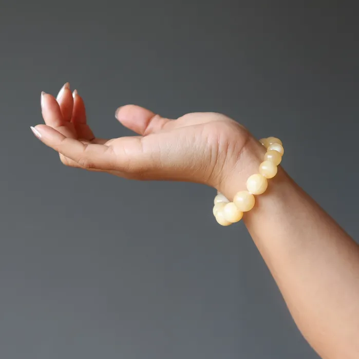 Bracelets Yellow Calcite Bracelet Sunshine Happiness Crystal Satin Crystals