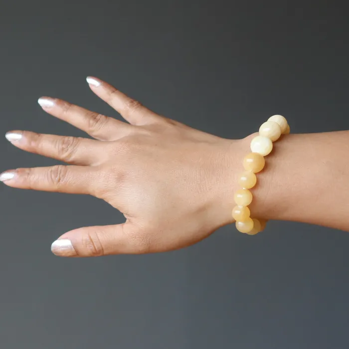 Bracelets Yellow Calcite Bracelet Sunshine Happiness Crystal Satin Crystals