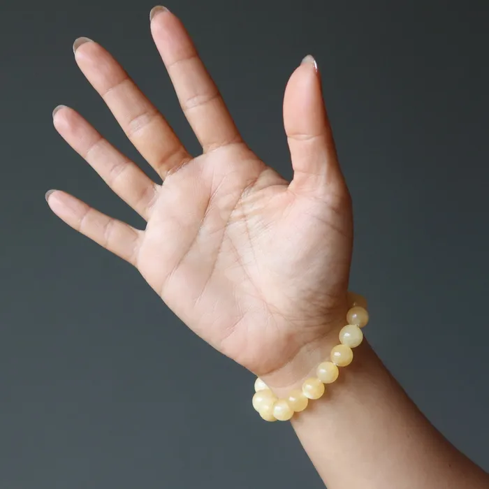 Bracelets Yellow Calcite Bracelet Sunshine Happiness Crystal Satin Crystals